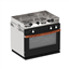 ALLURE, Cuisinière 2 feux inox, Poignée bois, Allumage intégré, Avec Grill