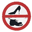 Autocollant en PVC « Pas de chaussures », diamètre 135 mm