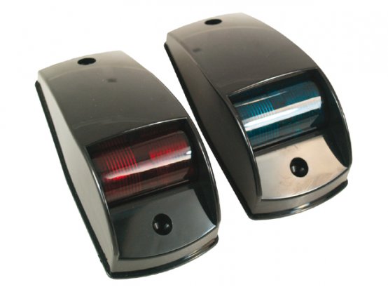 Feu de navigation, côté rouge et vert, plastique noir, paire de 5 W