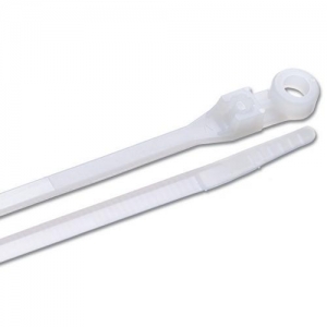 Collier de serrage pour câble, fixation naturelle 14″ avec trou de vis, paquet de 25