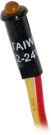Indicator-Light, LED 12VDC Amber 4.3mm