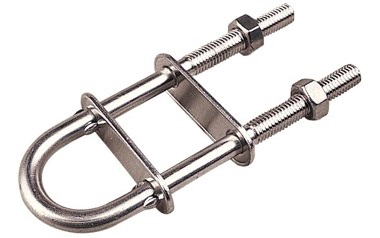 Boulon en U, acier inoxydable 10 mm H : 92 Entraxe : 50 Longueur du filetage : 48 mm