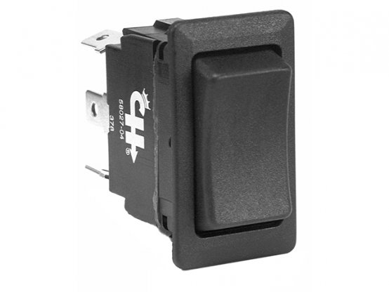 Rocker-Switch, SPDT On-Off-On Plast Bk W