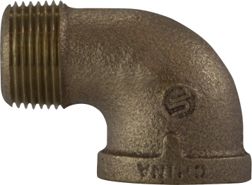 Coude en bronze 2" NPT mâle femelle 90°