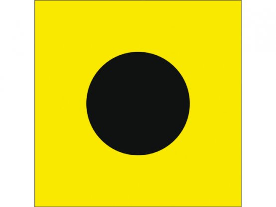 Flag, International-Code:I Yellow & Black Size 20x30cm