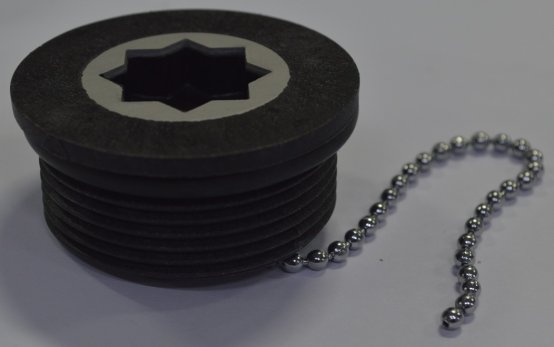 Bouchon en plastique noir pour douille de poignée de treuil de remplissage de pont.