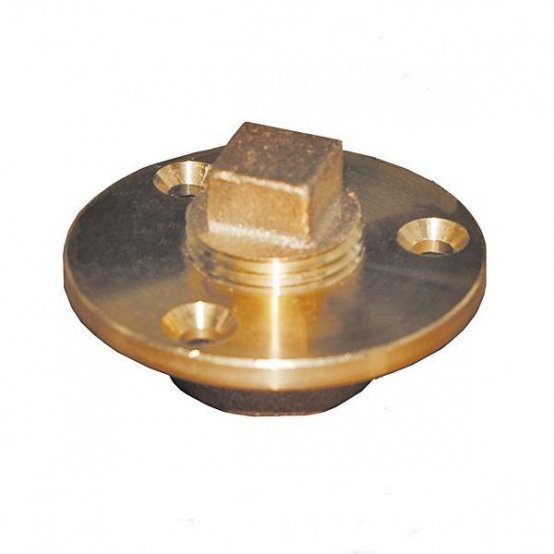 Bouchon de vidange de coque en bronze à 3 trous de vis et entraînement carré