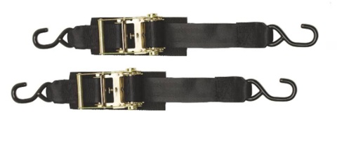 Sangle d'arrimage avec cliquet et crochets, robuste, 5 cm x 1,2 m, paquet de 2