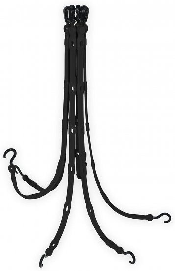 Bungee Strap Flexible Web 36'6-Arm Galvanized Hooks Black