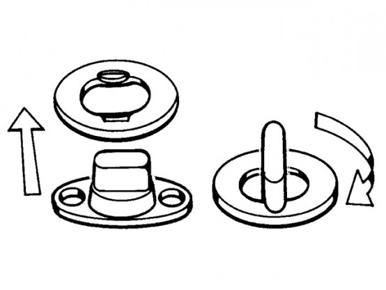 Canvas-Snap Kit, Curtain 2Screw-Holes 3/