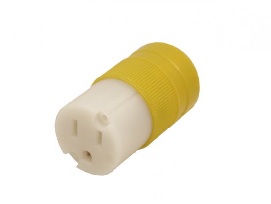 Connecteur 15 A 125 V femelle droit en nylon jaune
