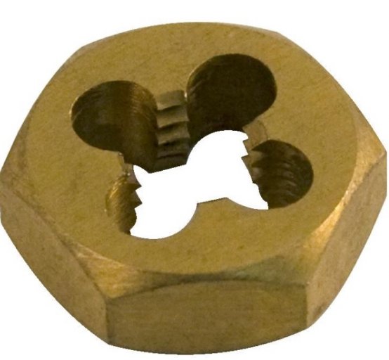 Filière hexagonale 3/8-16 à filetage impérial grossier 1