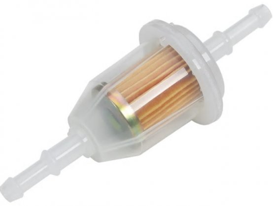 Filtre à carburant jetable en ligne avec 2 embouts cannelés :