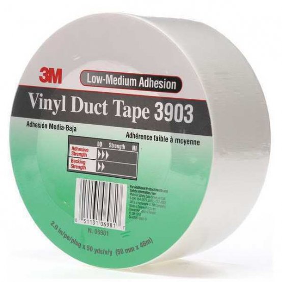 Duct-Tape, Vinyl White Wd:2" L:50yd #3903