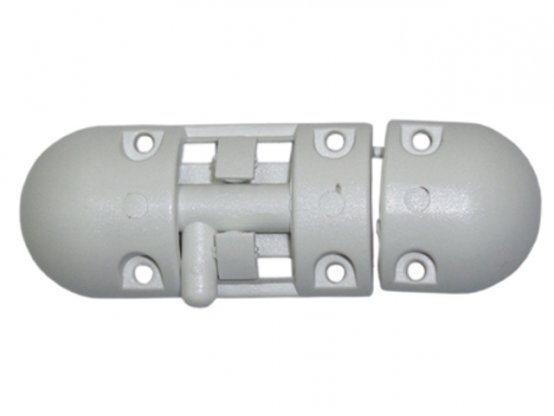 Verrou de canon, 86 mm x 29 mm x 13 mm, plastique blanc