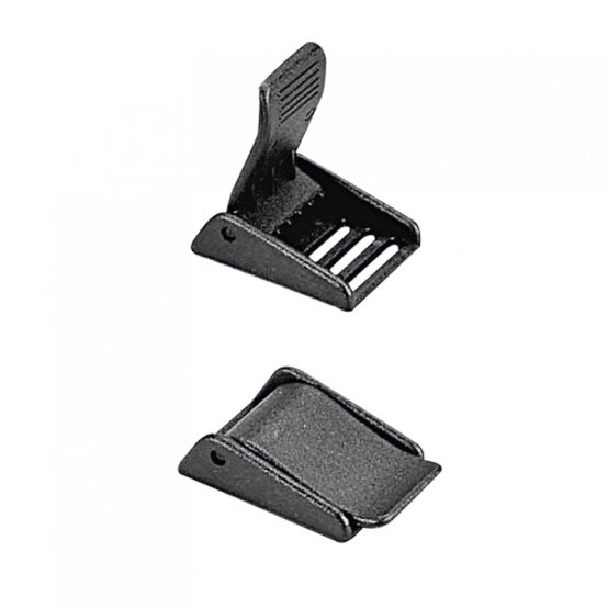 Boucle pour sangle de 30 mm, avec encoches, en plastique, noire