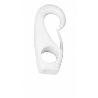 Crochet en nylon blanc avec clip pour cordon élastique : 6 mm