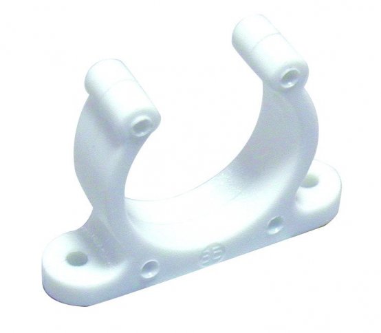 Clip à ressort, Wh f/Ø20mm-Tube