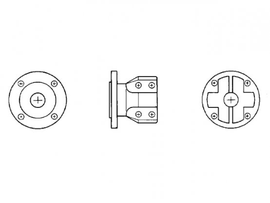 Half Coupling, 4″ for Shaft:3/4″ 4Bolt FemPilotØ60mm