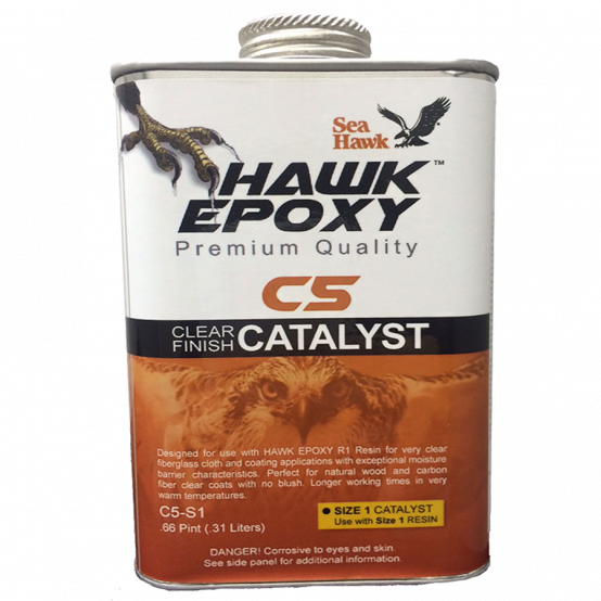 Catalyseur de finition époxy transparent Hawk, taille 1, 0,66 PT