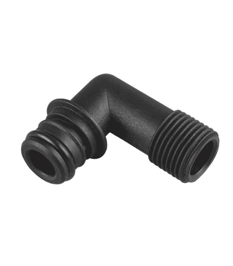 Raccord coudé avec joint torique 3/4" x 1/2" MNPT