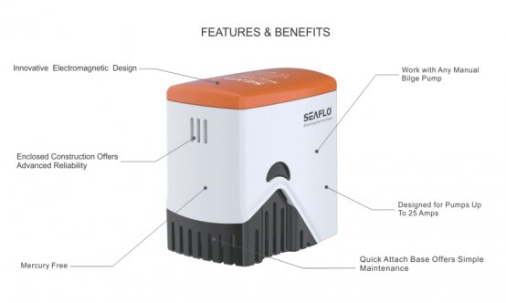 Interrupteur à flotteur, série 05, électromagnétique, 25 A max.
