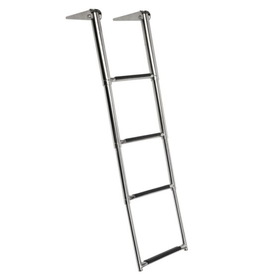 Échelle à 4 marches avec plateforme de fixation, en acier inoxydable A4